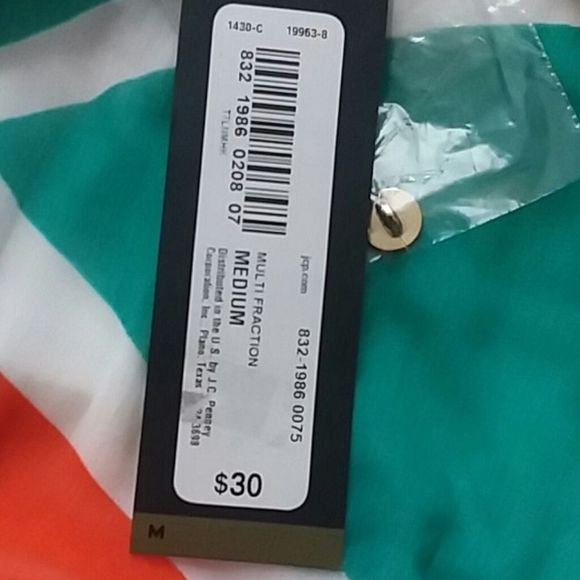 Worthington multi fall colored sleeveless blouse women's medium color block NWT - Picture 6 of 7